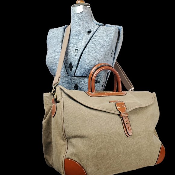 Large Canvas and Leather Shoulder Bag by Nood - Picture 3 of 16